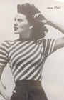 40s Striped Slash Neck Top