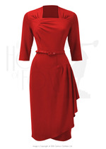 40s O'hara Cocktail Dress - Red