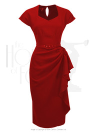 40s Hayworth Evening Dress - Red Crepe