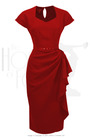 40s Hayworth Evening Dress - Red Crepe