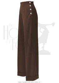1940s Swing Trousers - Brown