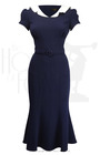 1930s Ginger Dress - Navy