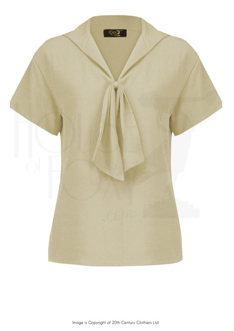 30s Sailor Blouse - Antique Cream Crepe