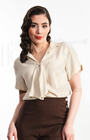 30s Sailor Blouse - Ivory Crepe