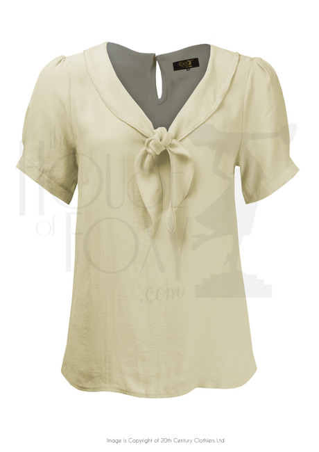 30s Shawl Blouse - Antique Cream