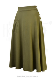 40s Whirlaway Skirt - Khaki