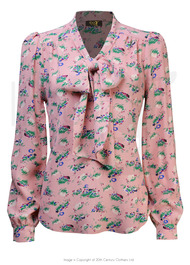 40s Pussy Bow Long Sleeve Blouse - Pixie