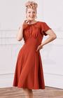 40s Grable Tea Dress - Rust