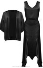 20s Sheba Evening Gown Set - Ebony Satin