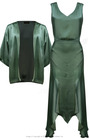 20s Sheba Evening Gown Set - Sage Satin