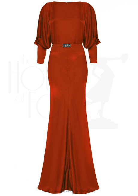 30s Siren Evening Gown - Rust Satin