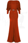 30s Siren Evening Gown - Rust Satin