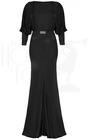 30s Siren Evening Gown - Black Satin