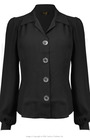 40s Long Sleeve Shirt Blouse - Black