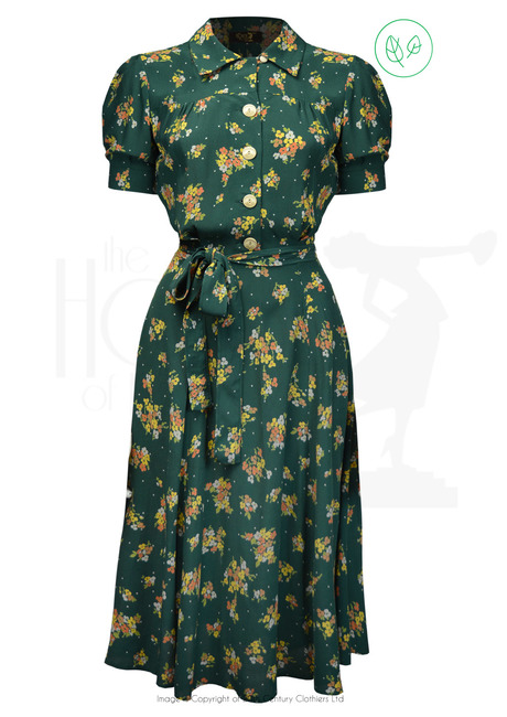 40s Shirt Waister Dress - Forget me not