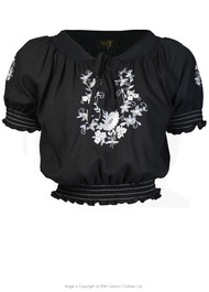 30s Peasant Blouse - silver emb