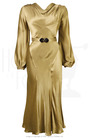 30s Joanie Bias Cut Dress - GoldSatin