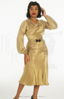 30s Joanie Bias Cut Dress - GoldSatin