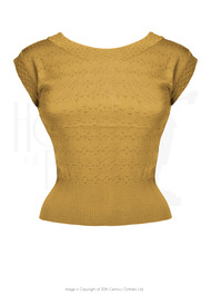 50s Scoop Neck Knitted Top - Gold