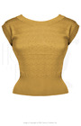 50s Scoop Neck Knitted Top - Gold