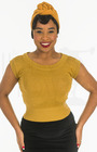 50s Scoop Neck Knitted Top - Gold