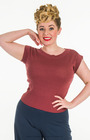 50s Scoop Neck Knitted Top - Rose