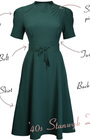 1940s Stanwyck Dress - Bottle Green