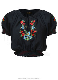 30s Peasant Blouse - multi/black