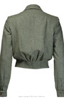 40s Americana Button Jacket - Olive Herringbone