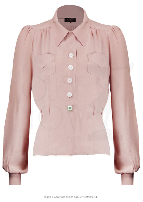 40s Sweetheart Blouse - Blush