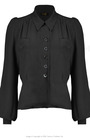40s Sweetheart Blouse - Black