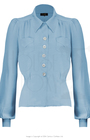 40s Sweetheart Blouse - Powder Blue
