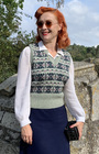 40s Style Fairisle Tank Top - Cool Blues