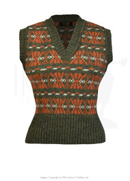 40s Style Fairisle Tank Top - Rustic
