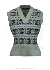 40s Style Fairisle Tank Top - Cool Blues