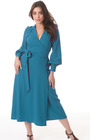 70s Ossie Wrap Dress - Teal