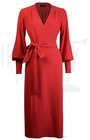 70s Ossie Wrap Dress - Red