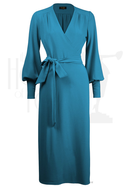 70s Ossie Wrap Dress - Teal