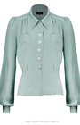 40s Sweetheart Blouse - Duck Egg