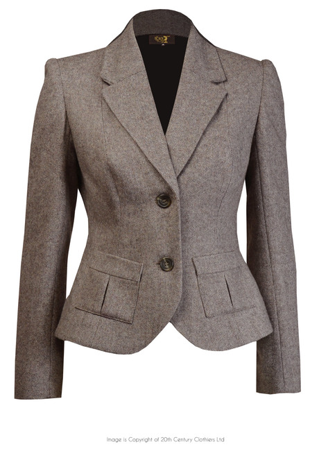 30s Tailored Jacket - Brown Herringbone