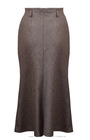 30s Front Pleat Skirt - Brown Herringbone