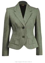 30s Tailored Jacket - Olive Herringbone
