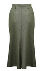 30s Front Pleat Skirt - Olive Herringbone