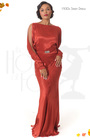 30s Siren Evening Gown - Rust Satin