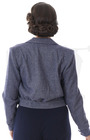 40s Americana Button Jacket - Blue Herringbone