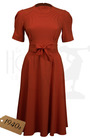 1940s Stanwyck Dress - Rust