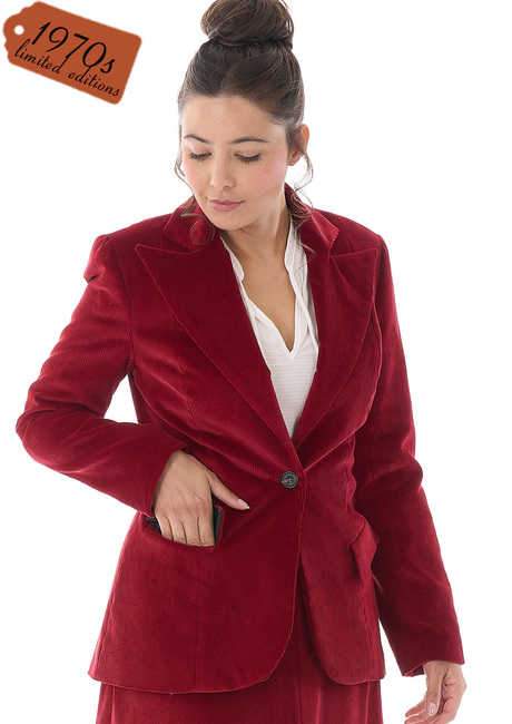 70s Classic Corduroy Jacket - Wine