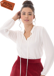 70s Peasant Blouse - Ivory