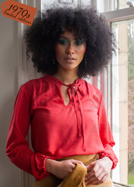 70s Peasant Blouse - Fire