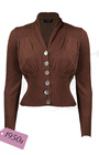 1950s Shawl Collar Cardigan - Chocolate